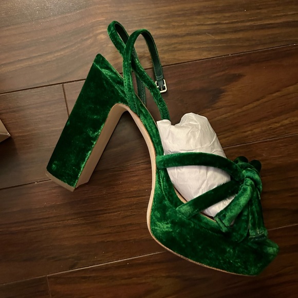 Loeffler Randall Green Velvet Platforms - Picture 2 of 5